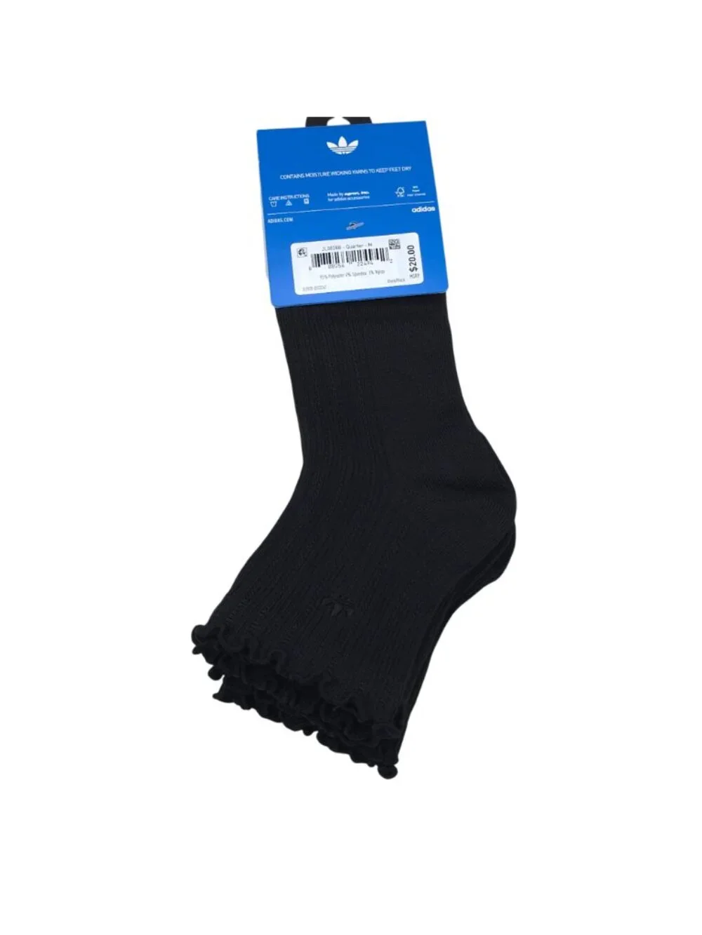 Adidas Superlite Womens & Mens Black Quarter Socks 3-Pk Medium Moisture-Wicking